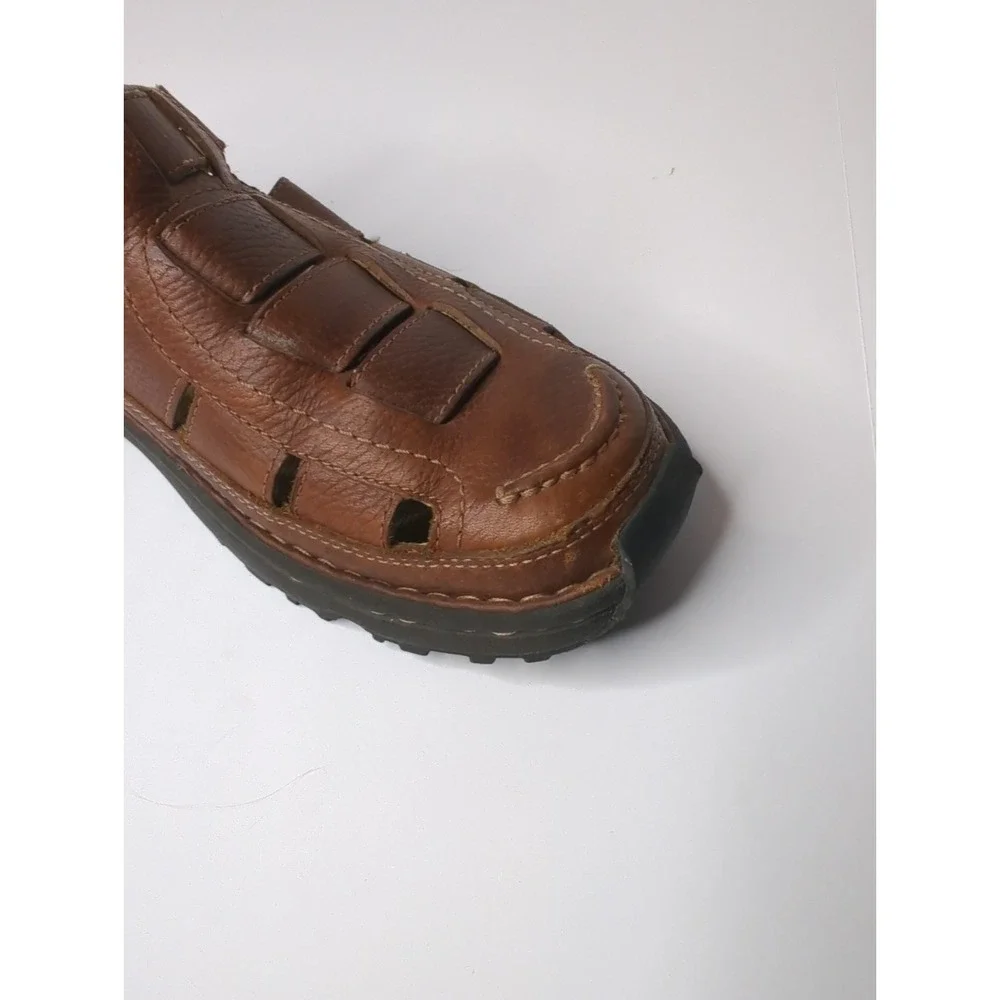 L.L. Bean Leather Fisherman Sandals Mens 8 Brown Caged Grandpacore Gorpcore